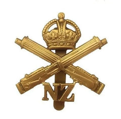 Machine Gun New Zealand Cap Badge Brass Metal