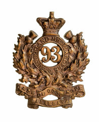 93rd Argyll & Sutherland Highlanders Balaklava Glengarry Badge Brass Metal