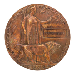 WW1 Memorial Plaque William Jarvie Original