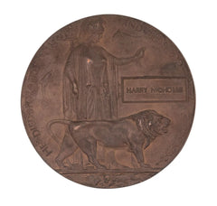 WW1 Memorial Plaque Harry Nicholls Original