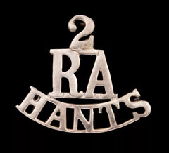 2.R.A Hants Shoulder Title White Metal