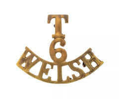 T 6 Welsh Shoulder Title Brass Metal