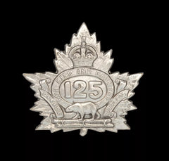 125th Canadian Overseas Battalion Cap Badge Hallmarked Silver