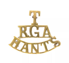 T R.G.A Hants Shoulder Title Brass Metal