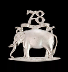 78th Rose shire Forage Cap Badge Hallmarked Silver