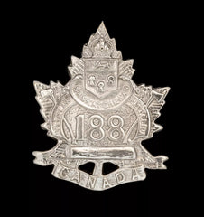 188th Overseas Saskatchewan Canadian Cap Badge Hallmarked Silver