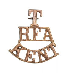 T R.F.A Kent Shoulder Title Brass Metal