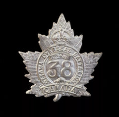 38th Canadian Ottawa Overseas Battalion Cap Badge Hallmarked Silver