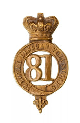 81st Loyal Lincolnshire Volunteers Glengarry Badge Brass Metal