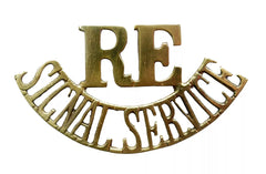 Royal Engineers Signal Service Shoulder Title Brass Metal
