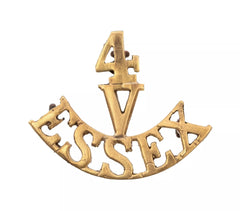 4. Volunteers Essex Shoulder Title Brass Metal