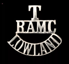 T. RAMC Lowland Shoulder Title White Metal