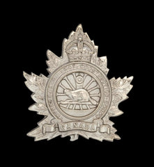Canadian Overseas Railway Construction Cap Badge Hallmarked Silver