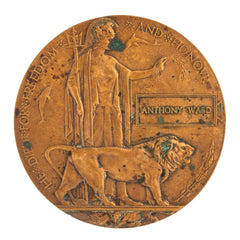 WW1 Memorial Plaque Anthony Ward Original