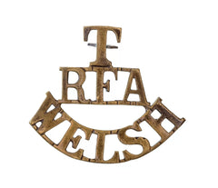 T.R.F.A Welsh Shoulder Title Brass Metal