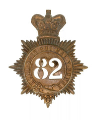 82nd South Lancashire 2nd Battalion Quilted Shako Plate Brass Metal