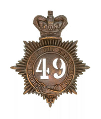 49th Berkshire Regiment Quilted Shako Plate Brass Metal