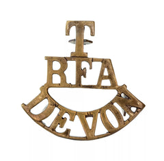 T R.F.A Devon Shoulder Title Brass Metal