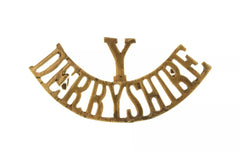 Yeomanry Derbyshire Shoulder Title Brass Metal
