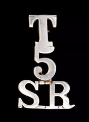 T 5 Scottish Rifles Shoulder Title White Metal
