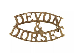 Devon & Dorset Shoulder Title Brass Metal
