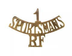 1st Sportsmans Royal Fusiliers Shoulder Title Brass Metal