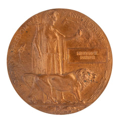 WW1 Memorial Plaque Frederick Parker Original