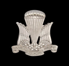 Canadian Parachute Corps Cap Badge Hallmarked Silver