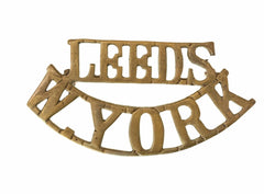 Leeds W.York Shoulder Title Brass Metal