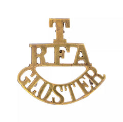 T R.F.A Gloster Shoulder Title Brass Metal