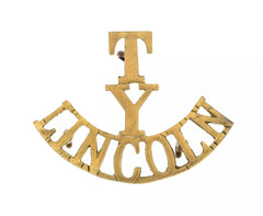 T Yeomanry Lincoln Shoulder Title Brass Metal