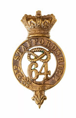 64th 2nd Staffordshire Regiment Glengarry Badge Brass Metal