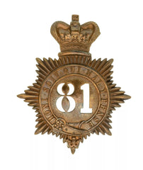 81st Loyal North Lancashire 2nd Battalion Quilted Shako Plate Brass Metal