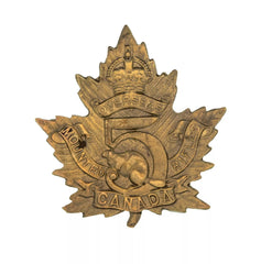 5th Canadian Mounted Rifles Overseas Battalion CEF Cap Badge