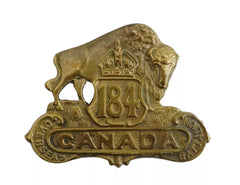 184th Overseas Battalion Canadian Cap Badge Brass Metal