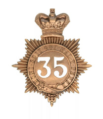 35th Royal Sussex Regiment Quilted Shako Plate Brass Metal
