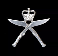 Queens Crown Royal Gurkha Rifles Cap Badge Hallmarked Silver