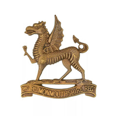 2nd Battalion Monmouthshire Regiment Cap Badge Brass Metal