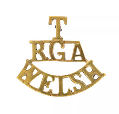 T R.G.A Welsh Shoulder Title Brass Metal