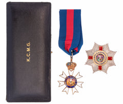 Knight Commander of the Order of St Michael and St George, K.C.M.G Neck Badge and breast star matching set
