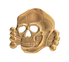 German Totenkopf SS Skull Badge Large Brass Meal