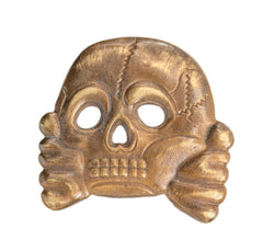 German Totenkopf SS Skull Badge Small Brass Meal