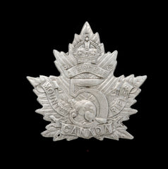 5th Canadian Mounted Rifles Overseas Battalion CEF Cap Badge Hallmarked Silver