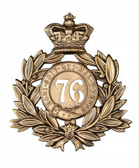 76th Duke of Wellington 2nd Battalion Regiment Last Shako Plate Brass Metal
