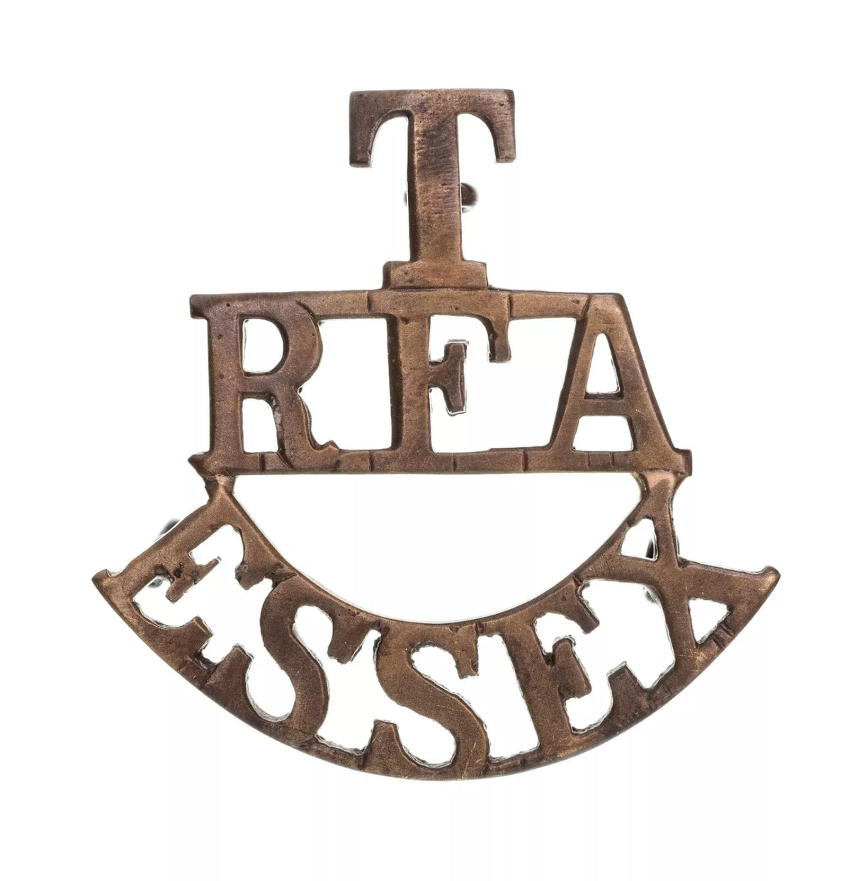 T.R.F.A Essex Shoulder Title Brass Metal