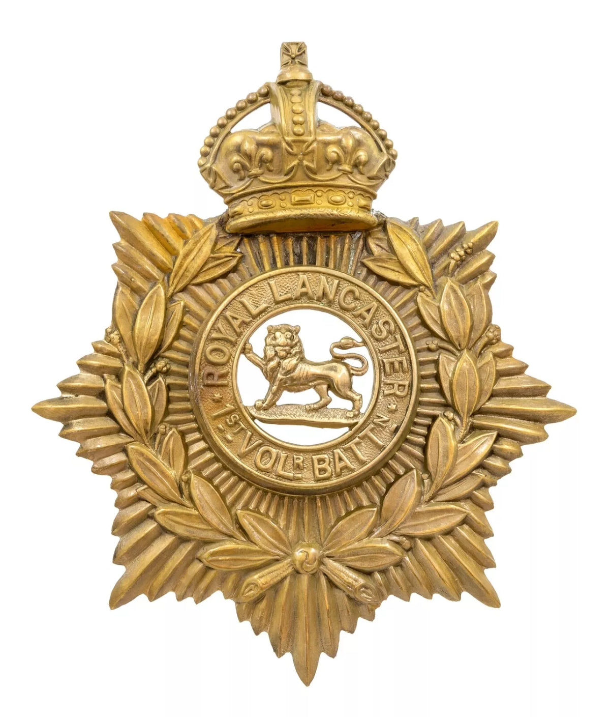 Helmet Plate & Royal Lancaster 1st Volunteers Battalion Centre Brass Metal