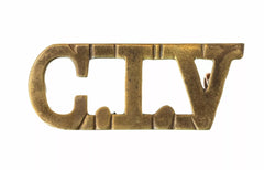 City Imperial Volunteers Shoulder Title Brass Metal