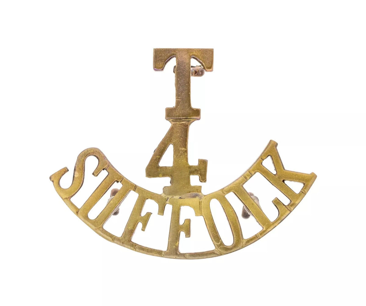T.4 Suffolk Shoulder Title Brass Metal
