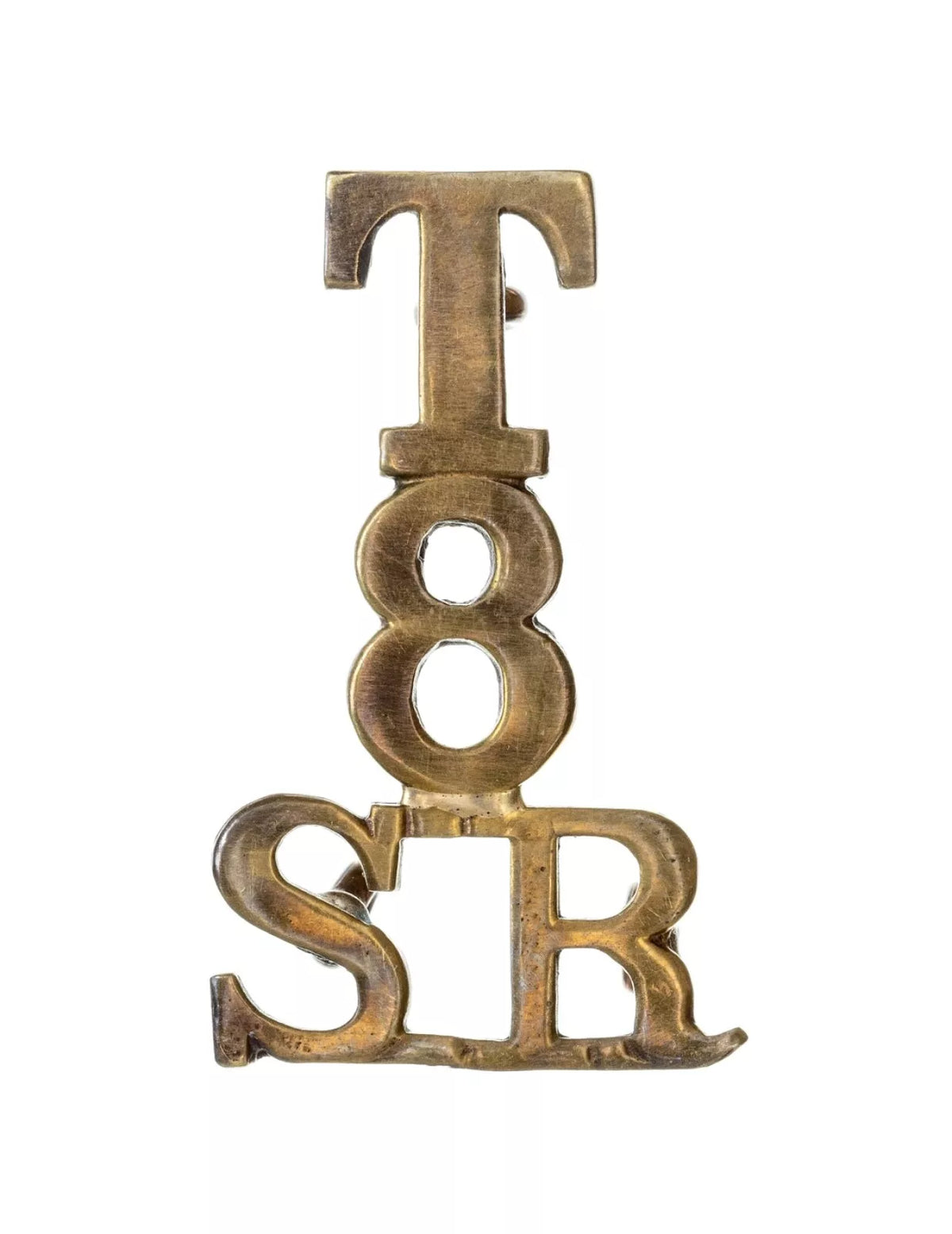 T 8 Scottish Rifles Shoulder Title Brass Metal