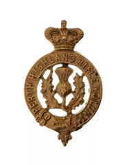 Perth Highland Rifle Volunteers Cap Badge Brass Metal